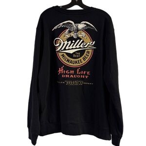 NWOT Men’s Miller High Life Beer Black Sweatshirt Size XL